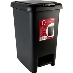 Відро для сміття МВМ My Home з кришкою та педаллю антрацит 10 л (BIN-01 10L ANTHRACITE) - мініатюра 3