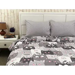 Комплект постільної білизни Руно Grey Cat, полуторний, бязь набивна, 220х200 см, сірий (677.114Б_Grey Cat) - мініатюра 3