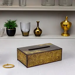 Дерев'яний диспенсер для серветок VANZA Ornavia gold - мініатюра 3