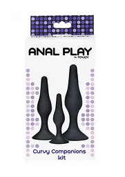 Набір анальних пробок TOYJOY Curvy Companions Kit 3 шт. (чорний) - мініатюра 2