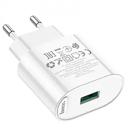 МЗП Hoco C109A Fighter QC3.0 18W (1USB-A) White - мініатюра 4