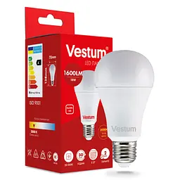 Світлодіодна лампа Vestum A70 18W 3000 K 220V E27 1-VS-1112