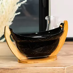 Фруктовниця TS Kitchen керамічна з бамбуковою підставкою 32х18.5х15 см HP1237 - мініатюра 4