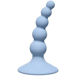 Анальна пробка Lola Games Ribbed Plug 10.5 см (блакитний)