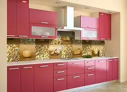 Кухонний фартух Золоті Фрукти для кухні ПВХ наклейка Золото Геометрія 65х250 см Happy Pocket Z180457 - мініатюра 4