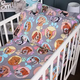 Комплект дитячої постільної білизни MirSon Бязь Kids Time 17-0661 Happy Dogs 143 x 210 см різнобарвний (2200010090949) - мініатюра 5