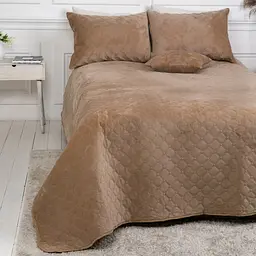 Покривало ТЕП полуторне Velour Ромб круглий 4-00515-22470 150х210 см золотий беж