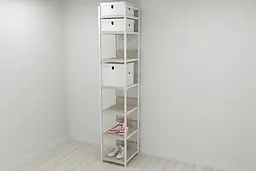 Шафа Гардероб Уні секція 4 серії Конект Ferrum-decor 220x40x50см Білий метал ДСП Дуб Сонома 32 мм (FRD-104557) - мініатюра 7