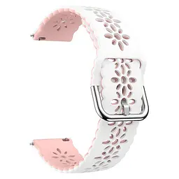 Браслет Flower для Samsung Gear Sport - біло-рожевий ширина кріплення 20мм силікон Watchbands (W38-4WB54209642) - мініатюра 2