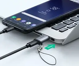 Адаптер Ugreen US276 USB3.0 to Type-C з карабіном Space Grey Сірий - мініатюра 3