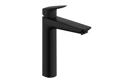 Змішувач для умивальника Hansgrohe Logis з високим виливом без донного клапана matt black 71091670