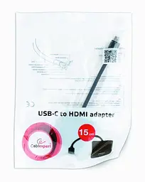 Перехідник Cablexpert USB3.1 Type C - HDMI, 0.15 м, Black (A-CM-HDMIF-01) - мініатюра 2