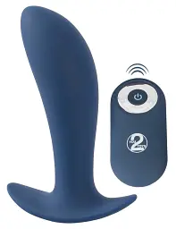 Стимулятор простати Vibrating Butt Plug, 12 см синій - мініатюра 2