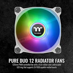 Вентилятор Thermaltake Pure Duo 12 ARGB Sync Radiator Fan 2-Fan Pack White (CL-F097-PL12SW-A) - мініатюра 4