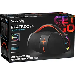 Акустична система 1.0 Defender Beatbox 24, 25Вт Bluetooth/FM/TF/USB/AUX/TWS чорна - мініатюра 8