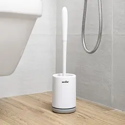 Йоржик для унітазу МВМ My Home підлоговий BP-13, білий з сірим (BP-13 WHITE/GRAY) - мініатюра 4