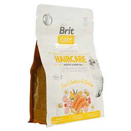 Сухий корм для котів Brit Care Cat GF Haircare Healthy&Shiny Coat догляд за шкірою та шерстю з лососем та куркою 0.4 кг - мініатюра 3