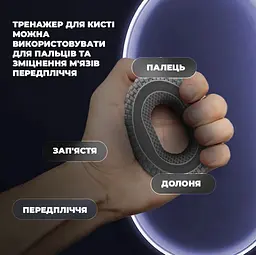 Еспандер кистьовий силіконовий PowerPlay PP-4333 Hand Grip Large 25 кг Сірий (PP_4333_Grey_25kg) - мініатюра 5