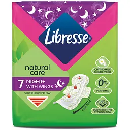 Прокладки гігієнічні Libresse Natural Care Maxi Night 7 шт. - мініатюра 2