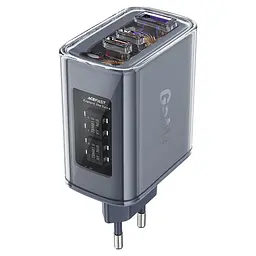 МЗП Acefast A45 Exploration series PD65W GaN (1USB-A/2C) Mica gray
