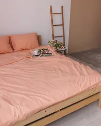 Постільна білизна полуторна Dushka Home Варена бавовна 20504 160х215 см персикова