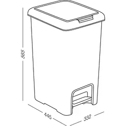 Відро для сміття MBM My Home з кришкою та педаллю 45 л антрацит (BIN-01 45L ANTHRACITE) - мініатюра 4