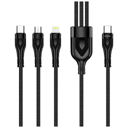 Дата кабель USB-C to Lightning + Micro 5P + USB-C 1.2m 3.0A (PD60W data) Black ColorWay (CW-CBPDU3060-BK) - мініатюра 3