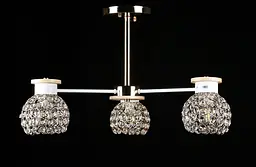 Люстра стельова Splendid Ray L9747A/3 (WHI+FG), 3 лампи, E27, 35 см, золото, білий, коричневий, сучасний стиль для дому - мініатюра 3