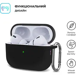 Чохол ArmorStandart Hang Silicone Case для Apple AirPods Pro 2 Black (ARM68601) [105590] - мініатюра 3