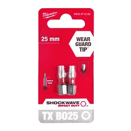 Біта SHOCKWAVE MILWAUKEE, TX BO25, 25мм, (2 шт) - мініатюра 2