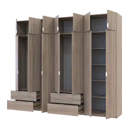 Розпашна Шафа для одягу Doros Лукас Дуб сонома 3+4 ДСП 280х50х240 (42005119) - мініатюра 2