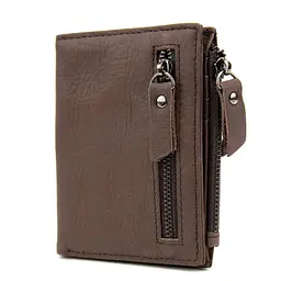 М'яке шкіряне портмоне на кнопці Tiding Bag M39-FA852C коричневе