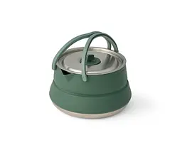 Чайник складаний Sea to Summit Detour Stainless Steel Collapsible Kettle w/Sack з чохлом, 1,6 L Сірий-Зелений