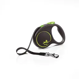 Рулетка Flexi Black Design для собак стрічка розмір S 5 м зелена