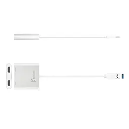 Адаптер J5create USB-A - 2 HDMI (M/F), Silver (JUA365-N) - мініатюра 3