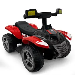 Квадроцикл M 6367ELR-3-2 р/к 2*25W, 1*6V7AH, MP3, BLUETOOTH, EVA, муз, світло, шкіра.червоно-чорний
