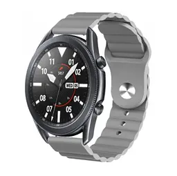 Ремінець BeWatch для Samsung Galaxy Watch 42/3 41 мм/Active/Active 2 силіконовий 20 мм Wave Сірий (1010707) - мініатюра 5