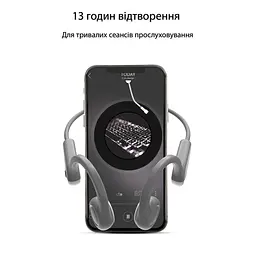 Навушники з кістковою провідністю Langsdom BE13 Grey White - мініатюра 4