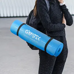 Килимок (мат) для йоги та фітнесу Gymtek NBR 1см голубий - мініатюра 12