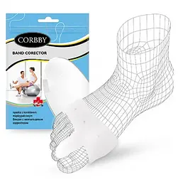 Бандаж для стопи Corbby Band Corector з міжпальцевим коректором при вальгусній деформації