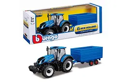 Іграшковий трактор New Holland із причепом серії Farm Bburago 18-44067
