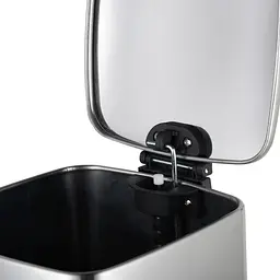 Відро для сміття з плавним закриттям квадратне Zerix Kubix-TC0106 SS Color 6л нержавіюча сталь ZX5889, Нержавіюча сталь - мініатюра 6
