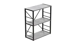 Етажерка 3/60 Ferrum-decor Серії Коннект 75x60x28 чорний ДСП Бетон 16мм (FRD-104256) - мініатюра 5
