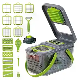 Овочерізка мультислайсер AND1536 Vegetable Cutter - ручний подрібнювач для овочів, фруктів, салатів і домашньої нарізки - мініатюра 5