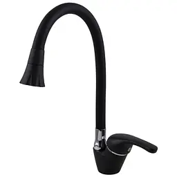 Змішувач для кухні Globus Lux Solly GLSO-0203SA-10-B01 чорний матовий з боковою ручкою для надійного використання