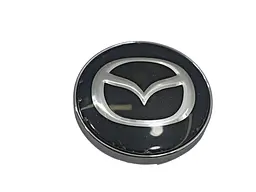Ковпак колеса Mazda чорний 60 мм пластик метал 1 шт (ковпачок диска) - мініатюра 3