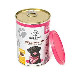 Вологий корм для дорослих собак Pet Chef, шматочки в желе з куркою 415 г - мініатюра 3