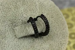 Сережки Xuping Jewelry тонка доріжка з камінням із покриттям блек ган 1,3 см чорні