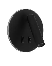 Бра, настінний світильник Italux WL-53742-1-BK Furla LED 2x8W 3000K 516Lm IP20 чорний