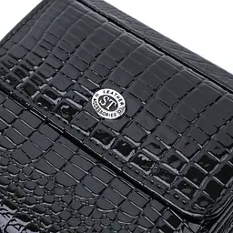 Жіночий фактурний гаманець із натуральної шкіри ST Leather 22706 чорний - мініатюра 5